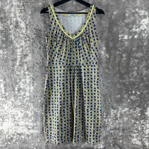 Boden Size 8 Polka Dot V Neck Knee Length Dress Colorful Sleeveless Casual